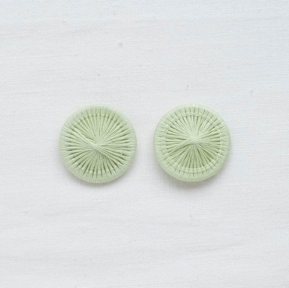 チェコの糸ボタン 23mm 2個セット 百合緑 1枚目の画像