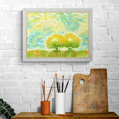 ☆】金木犀に染まる空 (Creema限定プレゼント付き) 絵画 てじまともこ