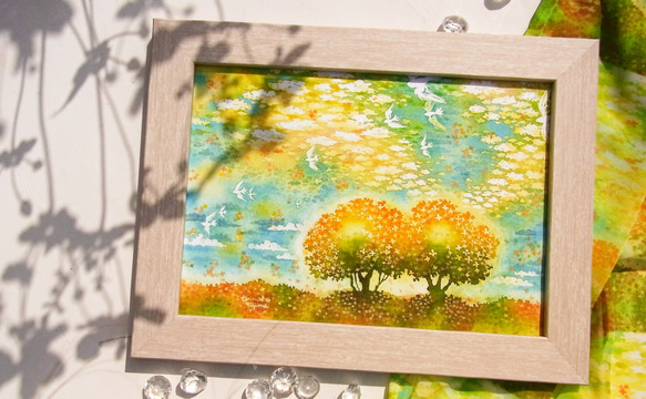 ☆】金木犀に染まる空 (Creema限定プレゼント付き) 絵画 てじまともこ