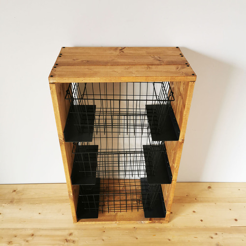 ワイヤーバスケットウッドシェルフ　wood ワイヤーバスケットウッドシェルフ wood