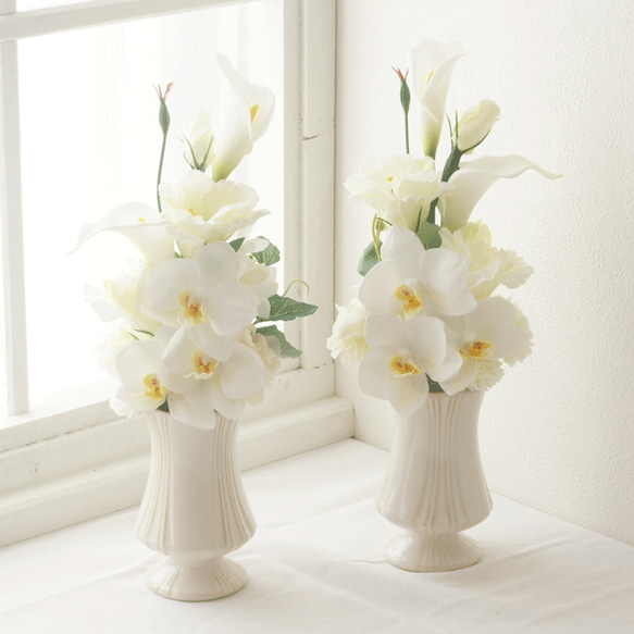 仏花　御供え花　造花　トルコキキョウアレンジ　フラワーガーデン bukka21.jpg