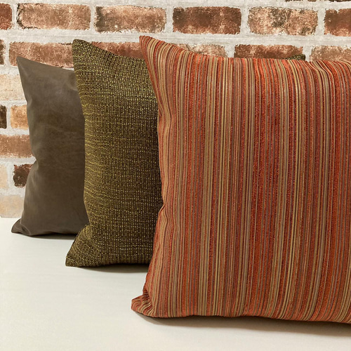 おまとめ専用　ヴィンテージクッションカバー 細やかなヴィンテージ風 ブラウン 合皮レザー クッションカバー