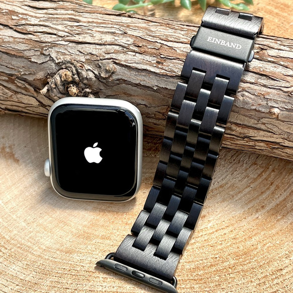[木錶帶]EINBAND Apple Watch 木錶帶 22mm [烏木] 第1張的照片