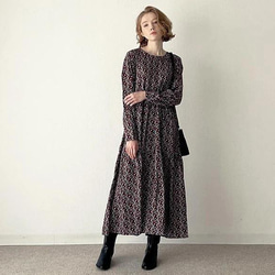 大人可愛い♡ KUBOSANMADE ドットティアードロングワンピース グレー 大人可愛い♡ KUBOSANMADE ドットティアードロングワンピース グレー