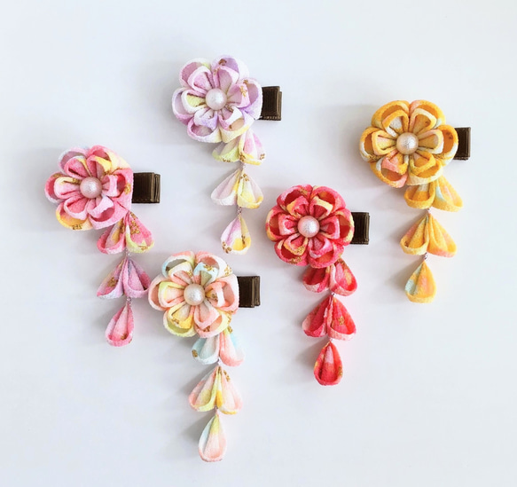 つまみ細工 髪飾り ヘアクリップ 滑り止め ひな祭り つまみ細工 髪飾り ベビーヘアクリップ 滑り止め つまみ細工 髪飾り