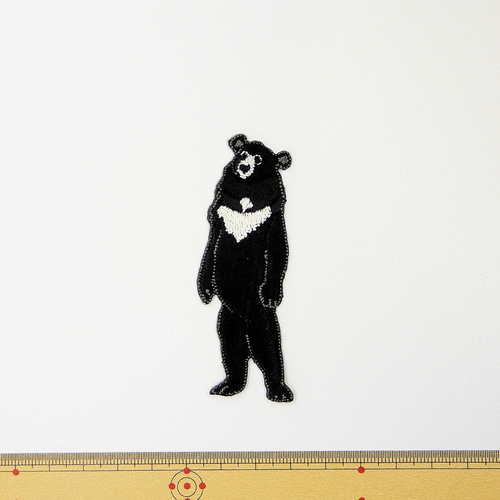 ツキノワグマ 野生動物 刺繍ワッペン アジアクロクマ
