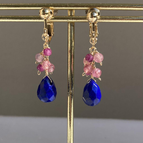 55 ラピスラズリ イヤリングピアス用1ペア 瑠璃 最高品質ラピス ブリオ  