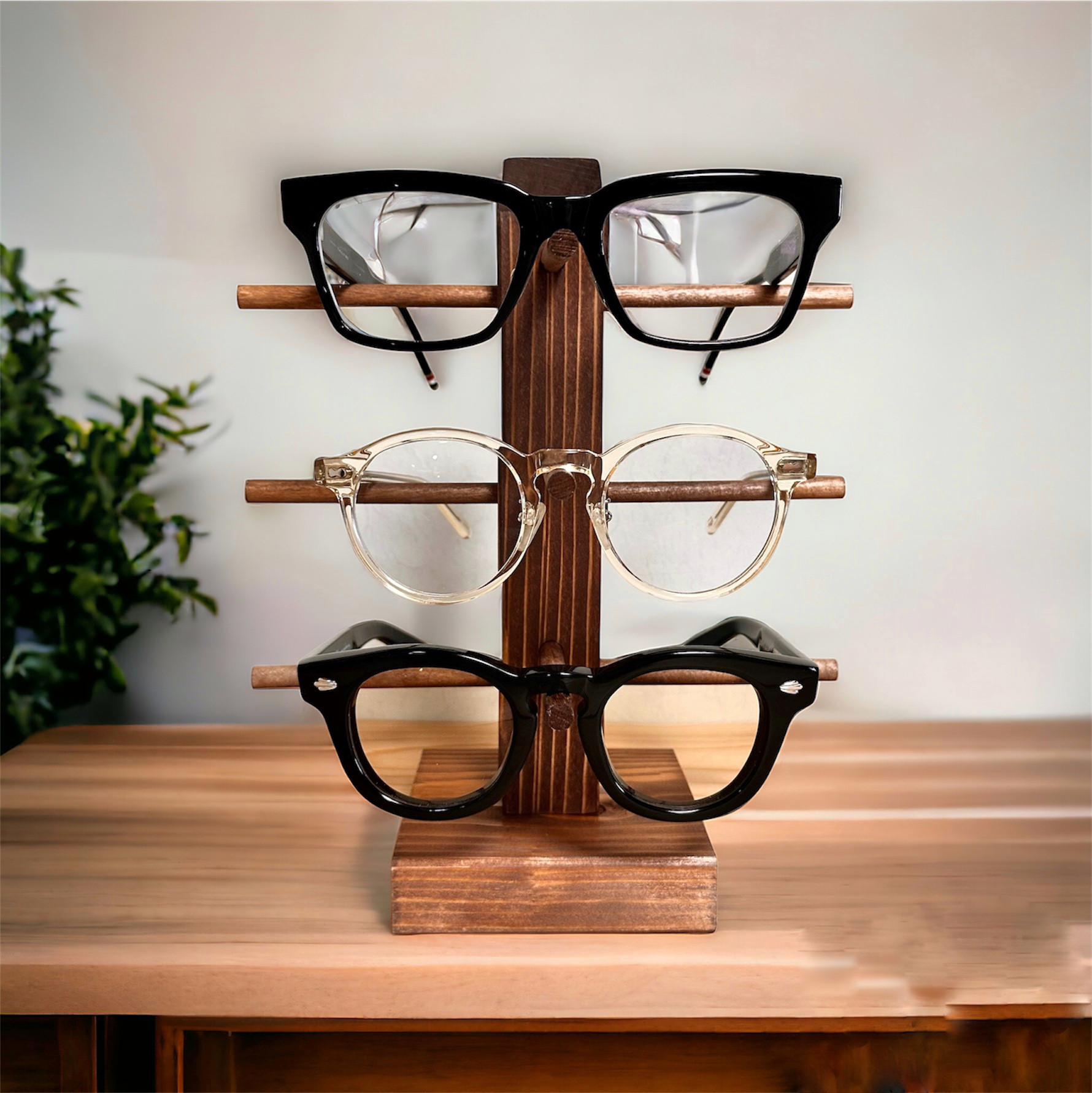 木彫り　メガネスタンド　3個セットまとめて　エキゾチックでいてクールです！！