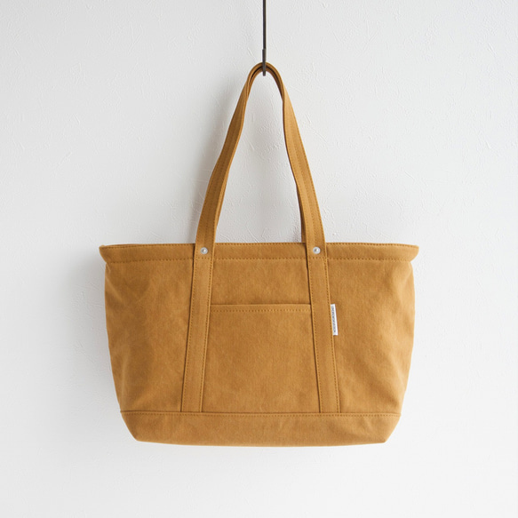 帆布ファスナートートバッグM　CANVAS TOTE FM / CAMEL 1枚目の画像