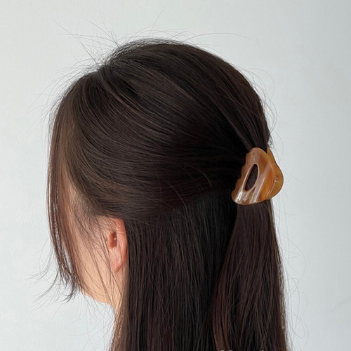 再入荷 ハーフアップ べっ甲バンスクリップ シンプル ヘアクリップ 髪