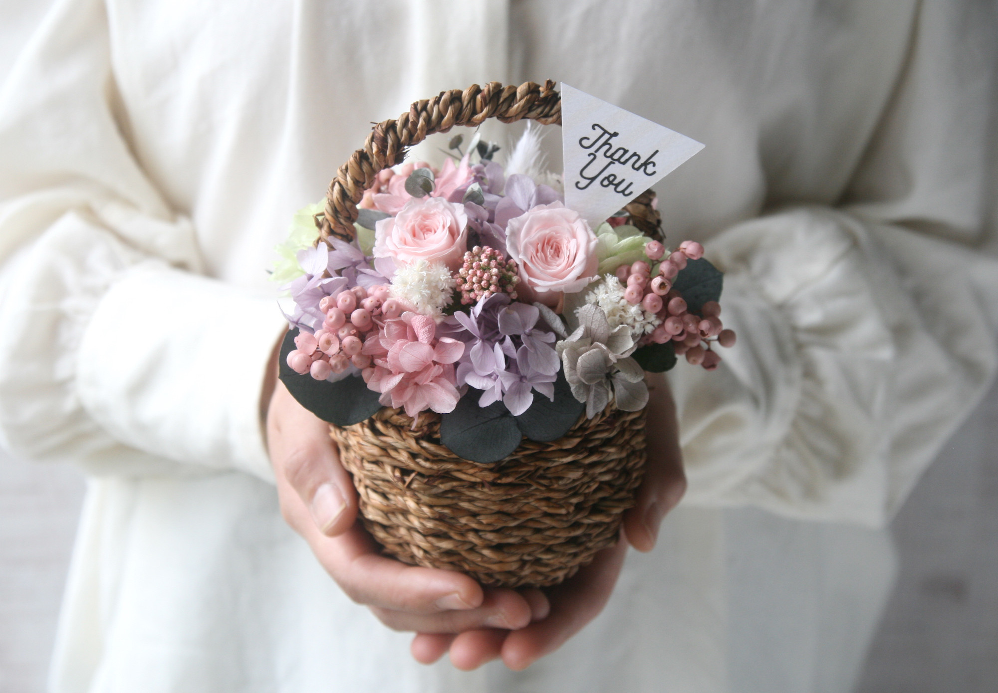 Flower basket (S) Antique pink