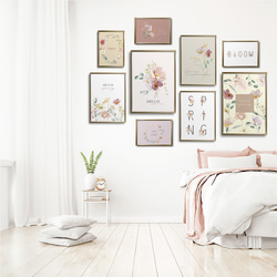 春の花のリースポスター / i1681 /  ベージュや淡いピンクの花束　インテリアポスター 9枚目の画像