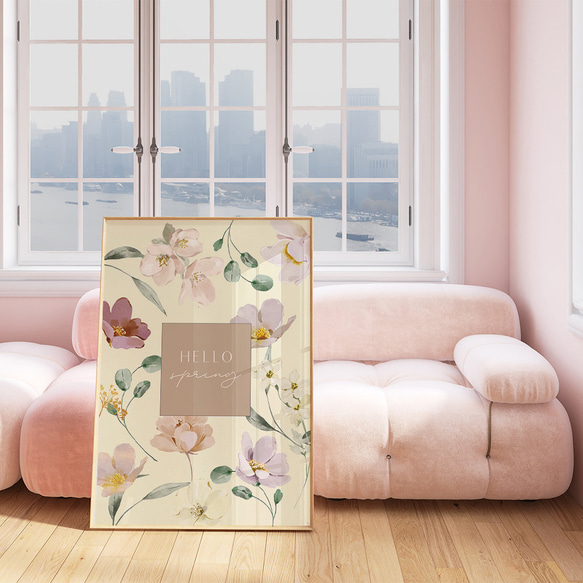 春の花のポスター / i1680 /  ベージュや淡いピンクの花束　インテリアポスター 5枚目の画像