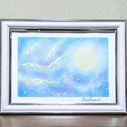 パステルアート 虹色の夕暮れ空 パステル画原画 絵画 T's Arts