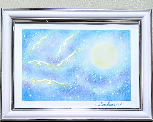 パステルアート 月に見送られて パステル画原画 絵画 T's Arts