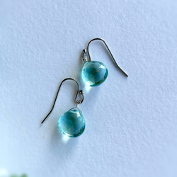 〜Sea green〜 Green Amethyst Quartz Earrings 14kgf 8枚目の画像