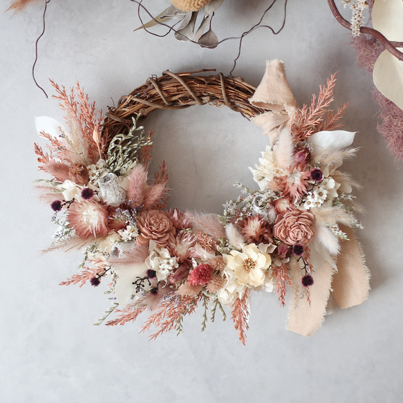 小花のドライフラワーリース リース howdy flower 通販 10403998