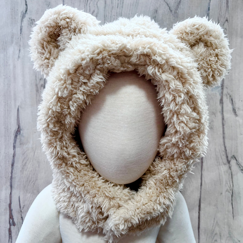 くま耳のフードネックウォーマー 帽子(ベビー・キッズ) haneko 通販