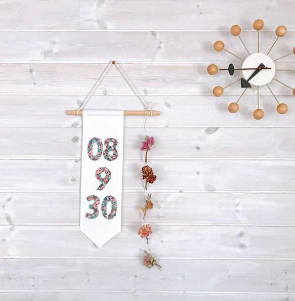 〈 バースデータペストリー 〉ナンバータペストリー・お誕生日・結婚記念日  / 壁飾り・おうちフォト・写真撮影 2枚目の画像