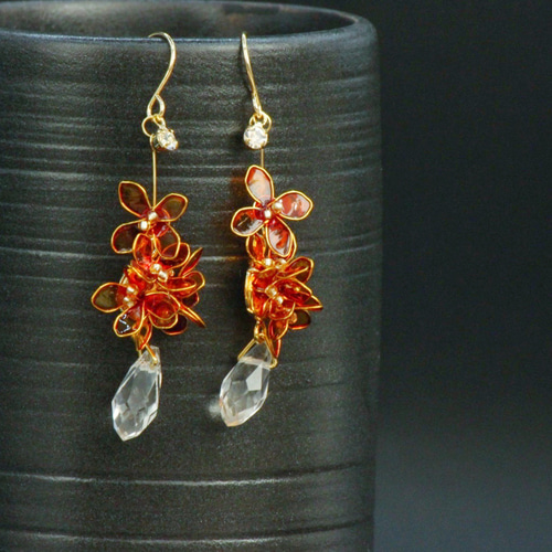 金木犀 ピアス/イヤリング ディップアート アメリカンフラワー 秋