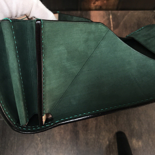 受注生産 昔の金庫の色 使い易さ抜群！ギャルソン型 長財布