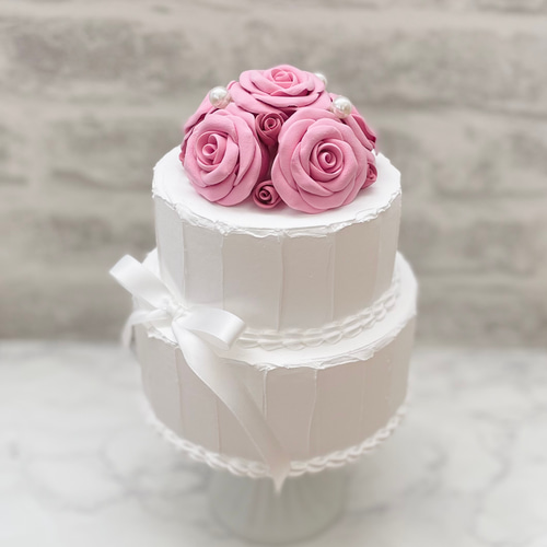 ほんのりピンクのバラのクレイケーキ ほんのりピンクのバラのクレイケーキ ほんのりピンクのバラの