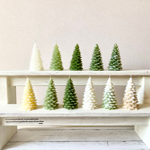 再…販 シンプル くすみカラーのツリーキャンドル …パラフィン ソイ