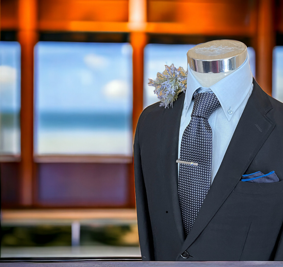 京都右京silkネクタイ　 上品かつ華やかな青小紋