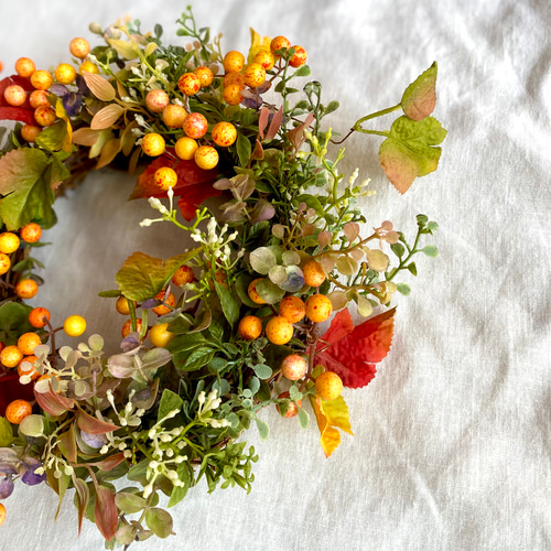 サンキライのドライフラワーリース ~new year wreath~ サンキライのリース 〜Autumn forest 秋のリース〜 リース