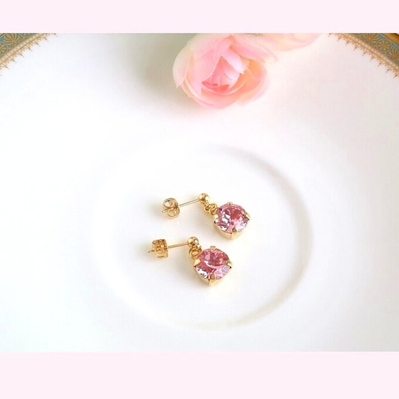 桜ピンク・スワロ社の大粒ハートとパールの可憐なリング「プリンセス・エラ（シンデレラ）」 14枚目の画像