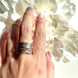 ♡シルバー925/重なったボリュームリング♡R2741 4枚目の画像