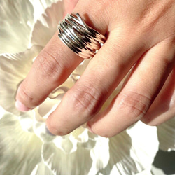 ♡シルバー925/重なったボリュームリング♡R2741 5枚目の画像