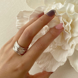 ♡シルバー925/重なったボリュームリング♡R2741 3枚目の画像