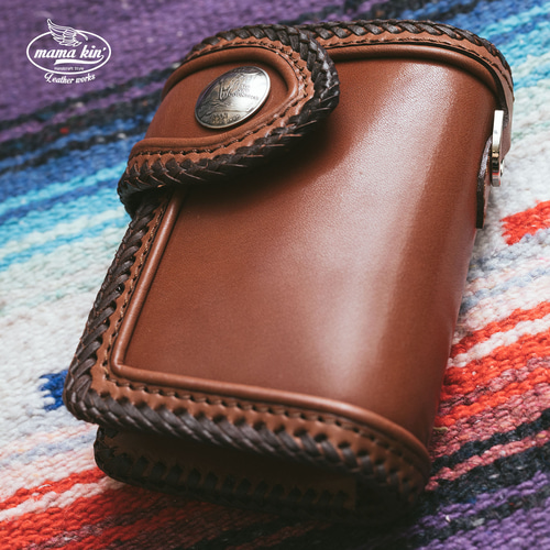 バイカーズウォレット/ヌメ革/ライダースウォレット/栃木レザー/サドル  