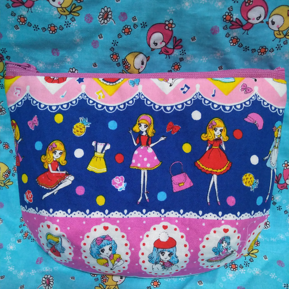 おとめチック♥レトロガール ファスナーポーチ ピンクス 少女漫画 昭和  