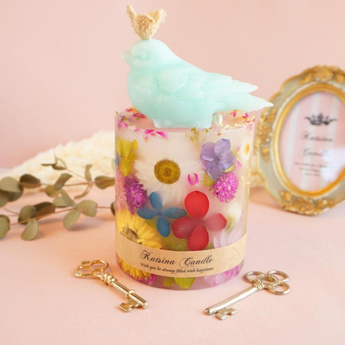 選べるカラー / 幸せを運ぶ小鳥サシェ＆お花キャンドル ～ Spirit of