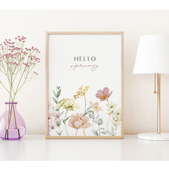 春の花のポスター / i1679 /  ベージュや淡いピンクの花束　インテリアポスター 6枚目の画像