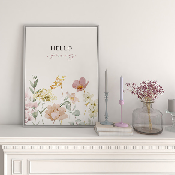 春の花のポスター / i1679 /  ベージュや淡いピンクの花束　インテリアポスター 3枚目の画像