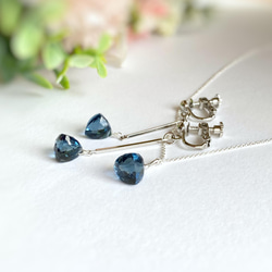 London Blue Quartz Earrings ロンドンブルークォーツのスティックイヤリング 9枚目の画像