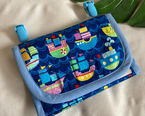 裏キルティング移動ポケット☆カラフル海賊船マリンヨット☆マスク