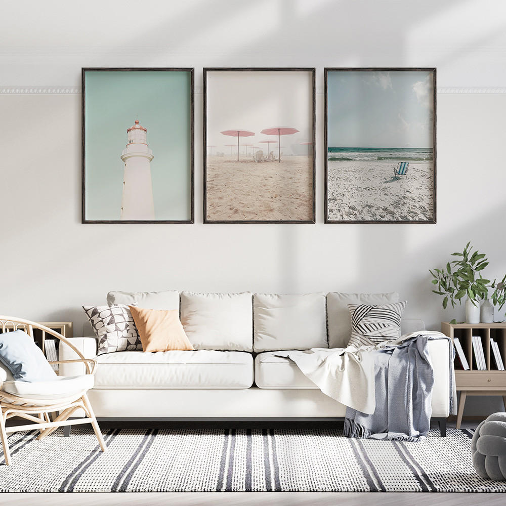 大人 可愛い 服  海の風景 ゴールド ビーチ F138 **専用**B3インテリアポスター 絵画