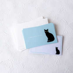 留言卡信封套裝（黑貓，5對+1張） 第4張的照片