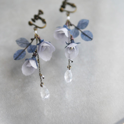 和紙の花 「朝を待つ花」 イヤリング/ピアス 和紙×レジンアクセサリー 4枚目の画像