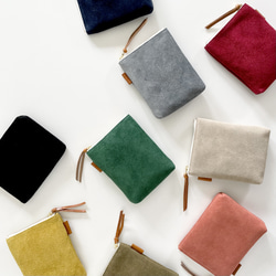 「2025 全色補貨」牛皮絲絨油鞣多功能收納袋 - 小號 [9 種顏色可選] 第1張的照片