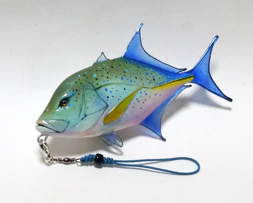 魚全身アクセサリー/ホールフィッシュストラップ（カスミアジ ） 立体