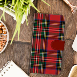 タータン チェック 赤 スマホケース 手帳型 スマホカバー けいたい