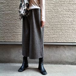 2025AW♥イタリア製ツィード♥『甘くなりすぎない』細見え♥ワイドパンツ【M,L,2L,3L,4L】 4枚目の画像