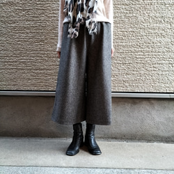2025AW♥イタリア製ツィード♥『甘くなりすぎない』細見え♥ワイドパンツ【M,L,2L,3L,4L】 3枚目の画像
