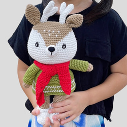 節分 編みぐるみ 鬼くまさんと豆まき 節分セット 台座付き レース糸