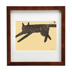 額装絵画【2Lサイズ】黒猫のなかに在る空 ※フレーム色変更可（白